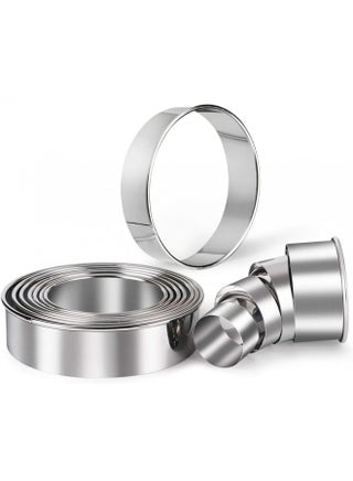 HULISEN Stainless Steel Round Cookie Biscuit Cutter Set, 11 Circle Donut Doughnut Cutter, Baking Ring Molds for Mini Cake, Scone, Pastry, Cooking, Gift Package - pzsku/ZF19A8B990A3B2C79D526Z/45/_/1728458932/01a130fb-53a2-4b16-9bb7-afa4e38a8116