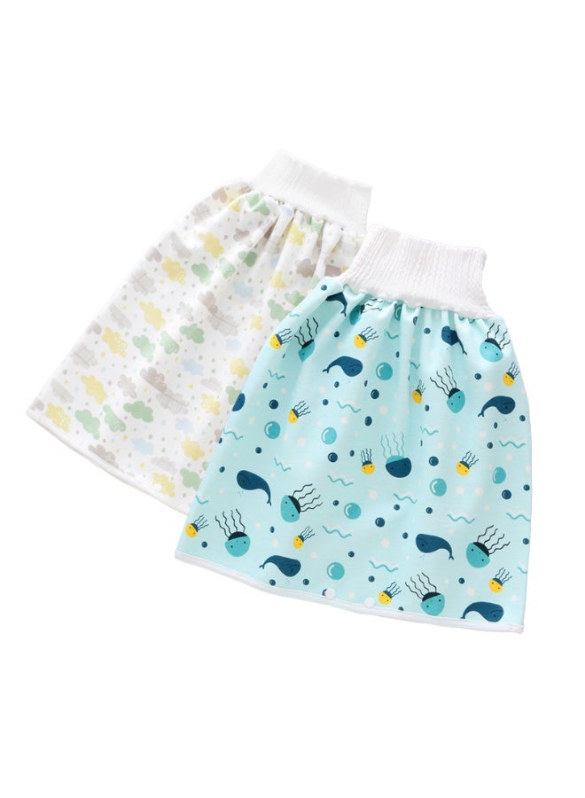 Baby Waterproof Training Pants Cloth Diaper Skirt,2 PCS，M - Image 1