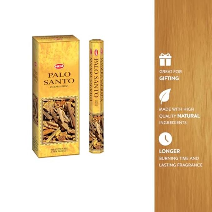 HEM Palo Santo Incense Sticks  (120 Sticks, 6 Boxes Inside) 9 Inches Long,| Aromatherapy | Long-Lasting Relaxation & Meditation | Calming & Cleansing Incense for Home, Yoga & Spiritual Use. - Image 5