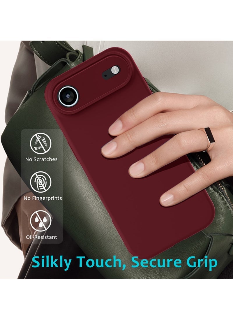 JAJEEK Apple iPhone 17 Air 5G 2025 Soft Liquid Silicone Case Cover (MCRPSN) - Maroon - Image 2