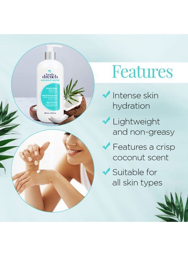 Body Drench Coconut Water Replenishing Body Lotion for All Skin Types, 16.9 Fl Oz - Image 4