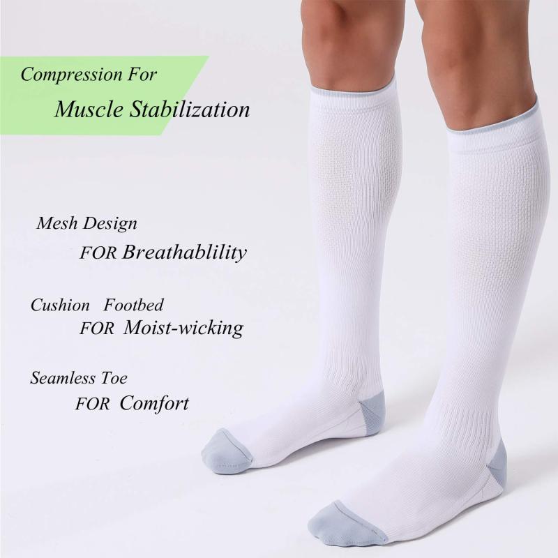Compression Socks: 20-30 MmHg, Moisture-wicking Material, Non-slip Design - Circulation Support Socks for Athletic Running Travel Home Use - Image 2