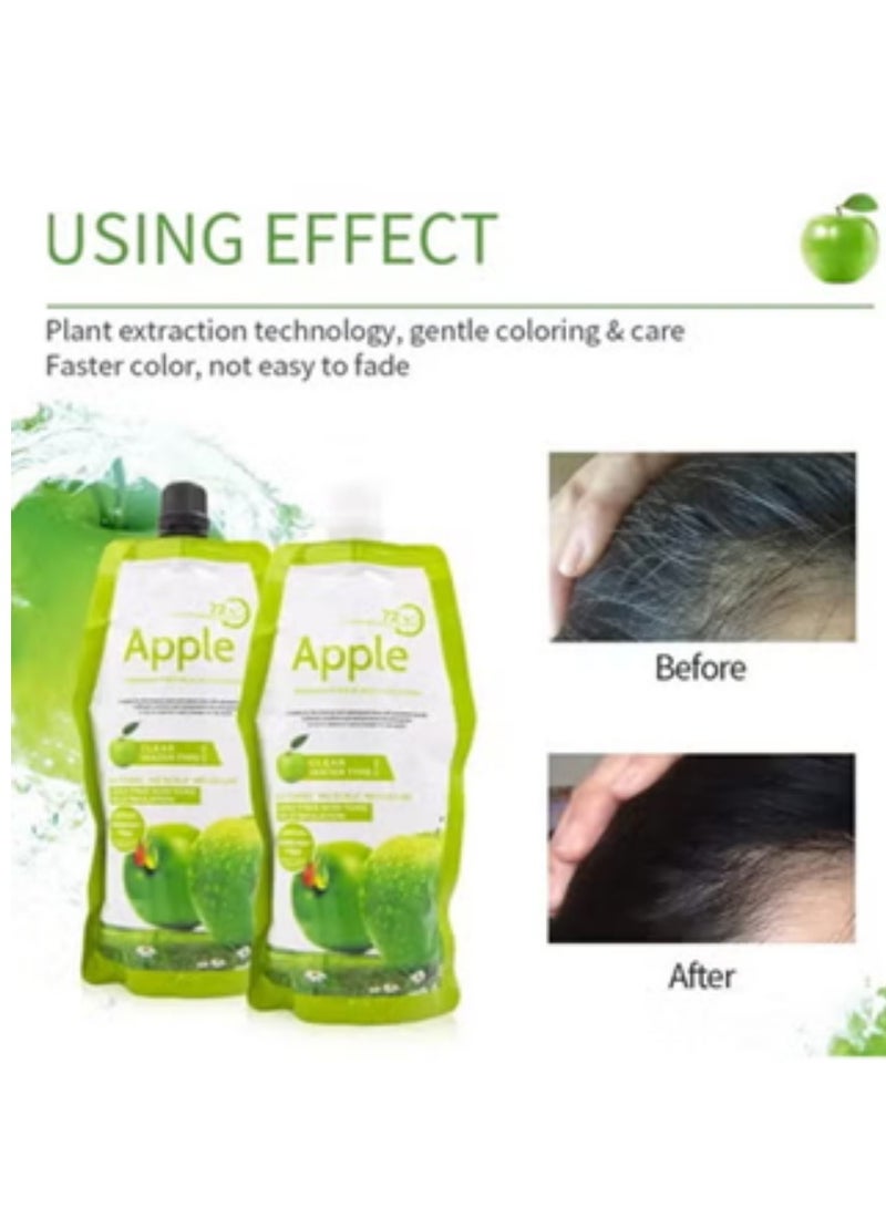 ابل  صبغة فاكهة التفاح خالية من الأمونيا 72 مستخلص كريم أسود 500+500مل - Image 4