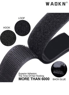WAOKN Self-Adhesive Hook and Loop Strips Tape Roll, Black Heavy Double Sided Sticky Duty Strips Industrial Strength Sticky Fastener Interlocking Fastener for Household Kitchen School Office, 1M, Set of 2  - Image 4