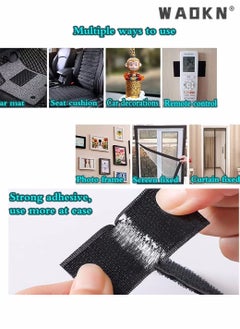 WAOKN Self-Adhesive Hook and Loop Strips Tape Roll, Black Heavy Double Sided Sticky Duty Strips Industrial Strength Sticky Fastener Interlocking Fastener for Household Kitchen School Office, 1M, Set of 2  - Image 2