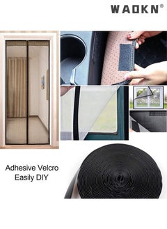 WAOKN Self-Adhesive Hook and Loop Strips Tape Roll, Black Heavy Double Sided Sticky Duty Strips Industrial Strength Sticky Fastener Interlocking Fastener for Household Kitchen School Office, 1M, Set of 2  - Image 5