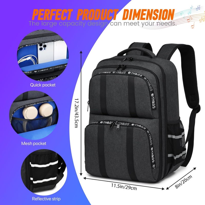 RUCYEN حقيبة سفر لمزج الصوت ، حقيبة ظهر لتخزين خلاط DJ متوافقة مع RODECaster Pro و RODECaster Pro II و RC Duo، حقيبة خلاط بودكاست للميكروفونات والمزيد من معدات البودكاست - Image 4