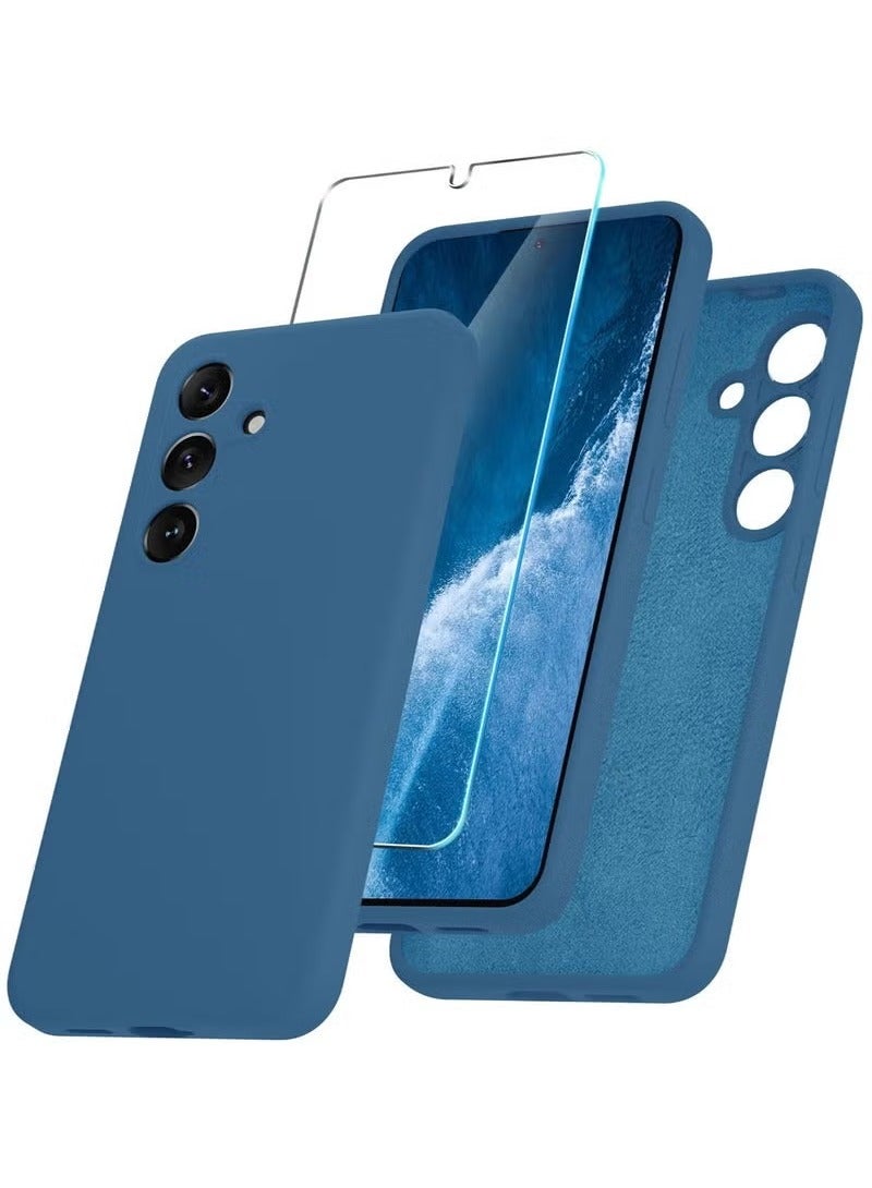 TIGER Samsung Galaxy S24 Plus Case – Soft Silicone Protective Phone Case with 1 Screen Protector, Anti-Scratch Microfiber Lining, Full Body Shockproof Slim Cover, Wireless Charging Compatible, Durable Navy Blue Design for Samsung Galaxy S24+ - Image 1