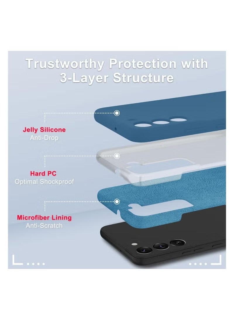 TIGER Samsung Galaxy S24 Plus Case – Soft Silicone Protective Phone Case with 1 Screen Protector, Anti-Scratch Microfiber Lining, Full Body Shockproof Slim Cover, Wireless Charging Compatible, Durable Navy Blue Design for Samsung Galaxy S24+ - Image 2