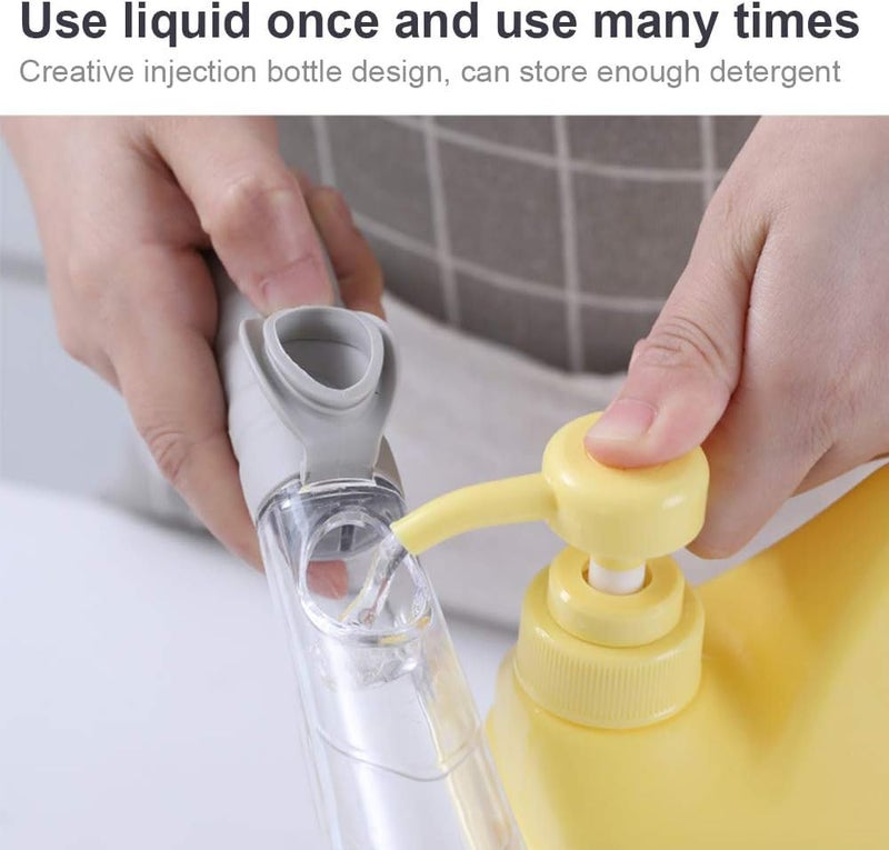 Recluse Multi-Purpose Washing Up with Detergent Dispenser,Pot Washing Brush, Non-Stick Oil Kitchen Cleaning Brush, Long Handle Dishwashing Automatic Sponge Cleaner Household Cleaning Tools - Image 2