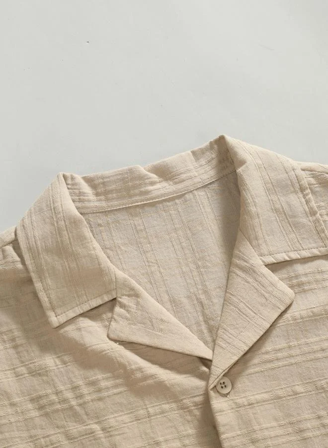 Take Two Take Two Texture Short Sleeve Buttoned Shirt