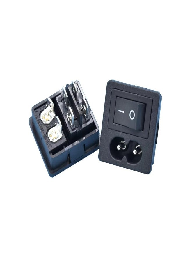 CentIoT - IEC320 C8 Power Cord Inlet Socket Receptacle - ON-Off 4PIN DPST Rocker Switch (Black) - Image 2