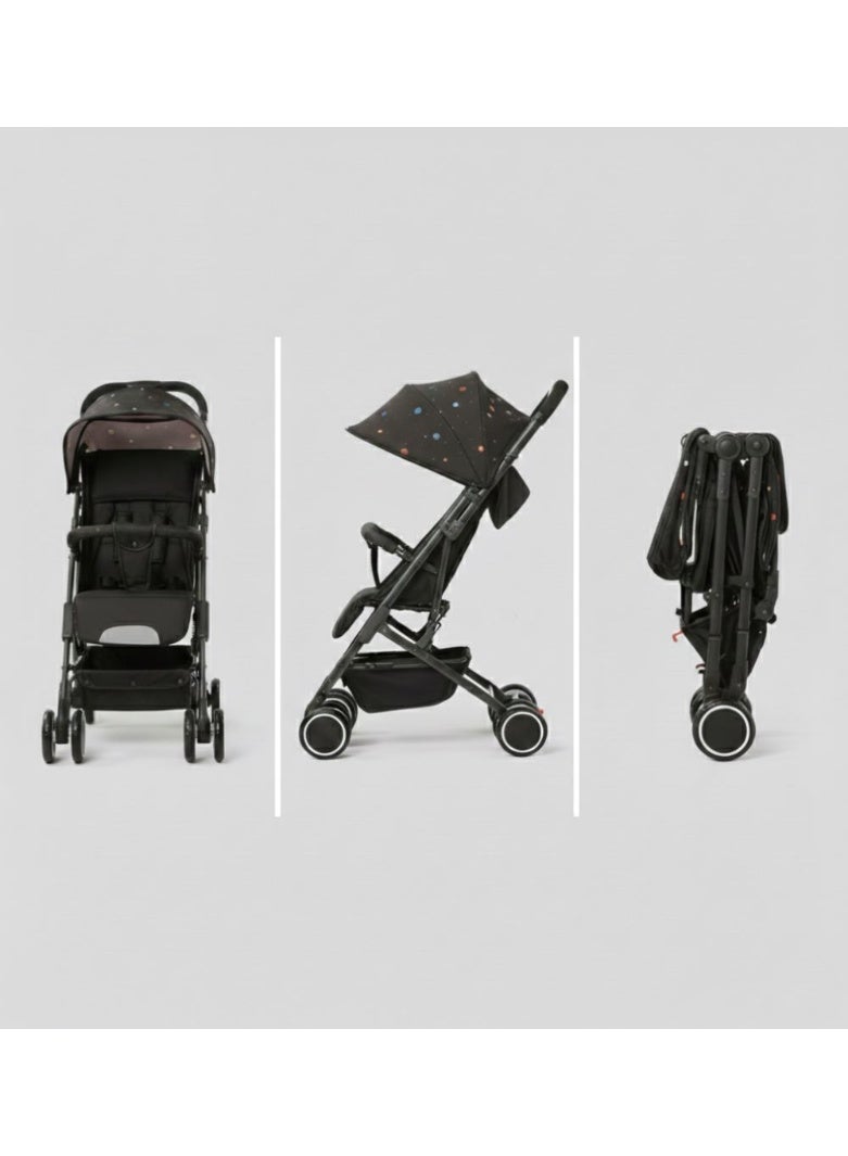 Toyland Baby Stroller with Star Print Canopy – Lightweight Foldable Travel Pram with Storage Basket for Newborns & Toddlers - Image 3