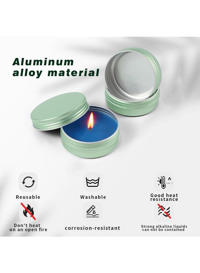 LIYAR 2 oz Container Aluminum Tin Jars 48 Pack Candle Tins Salve Tins Versatile Small Containers with Lids Metal Tin for Balms,Spices,Salve,Crafts(Pale Green) - Image 3