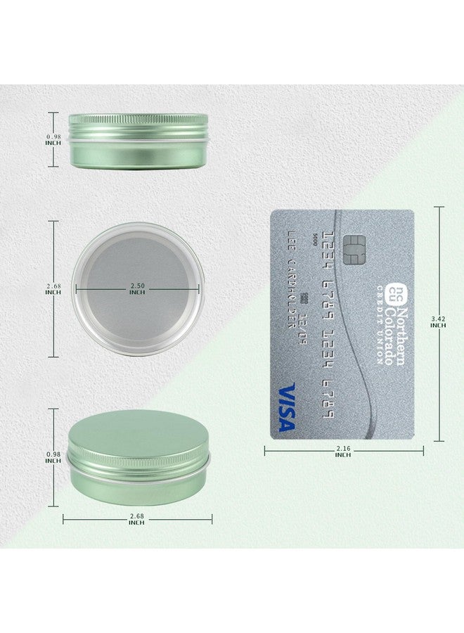 LIYAR 2 oz Container Aluminum Tin Jars 48 Pack Candle Tins Salve Tins Versatile Small Containers with Lids Metal Tin for Balms,Spices,Salve,Crafts(Pale Green) - Image 2