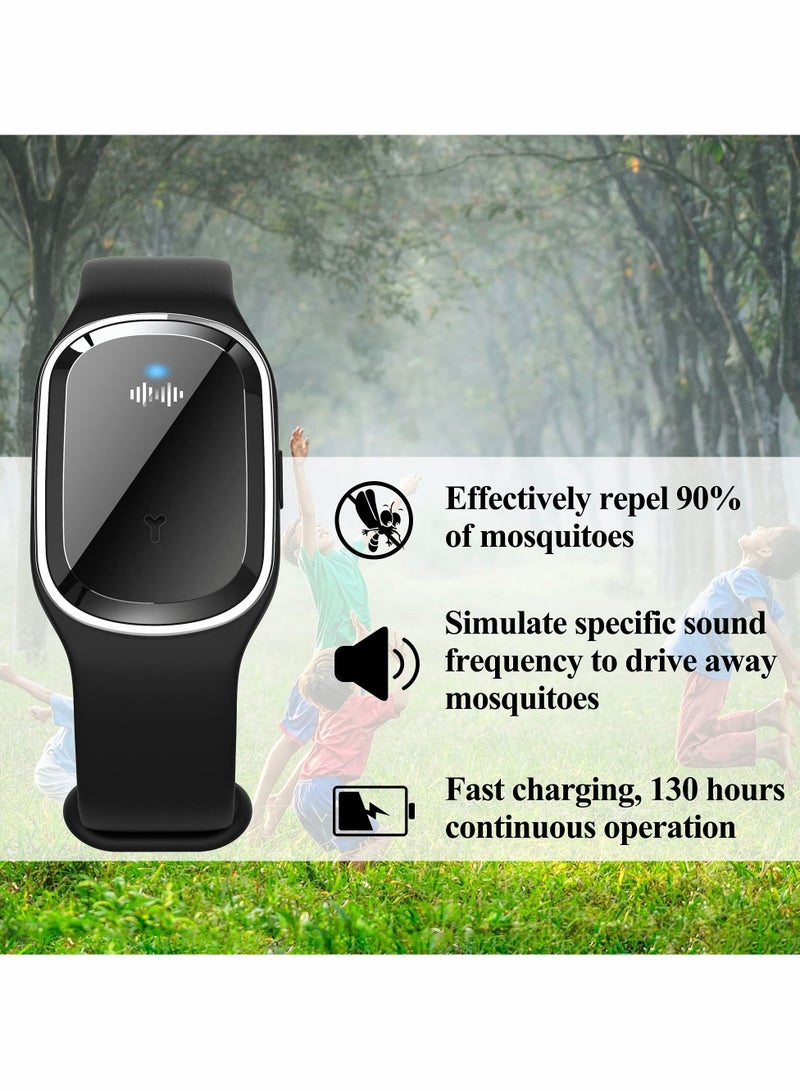 Excefore Ultrasonic Mosquito Repellent Watch, Electronic with USB Charging Waterproof Portable Smart Anti Mosquito Bracelet - Image 5