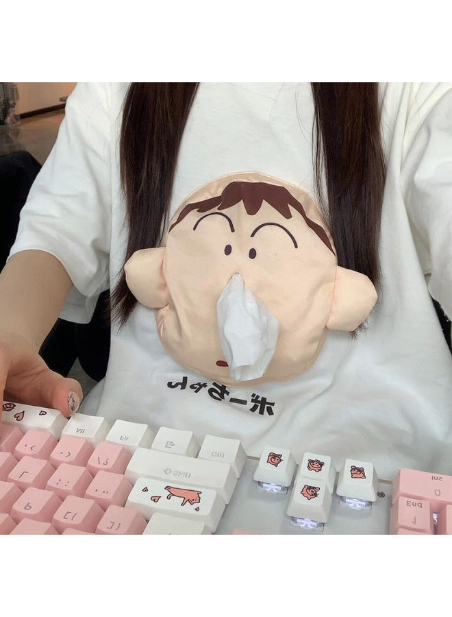 A Dai Paper Short Sleeve A Clothes With Paper T-shirt Crayon Shin Top Creative Summer Couple Clothes For Men And Women-Specifications:Dumb Paper Short-sleeved Two-piece Set-3xl (recommended 90-100kg ) - Image 5