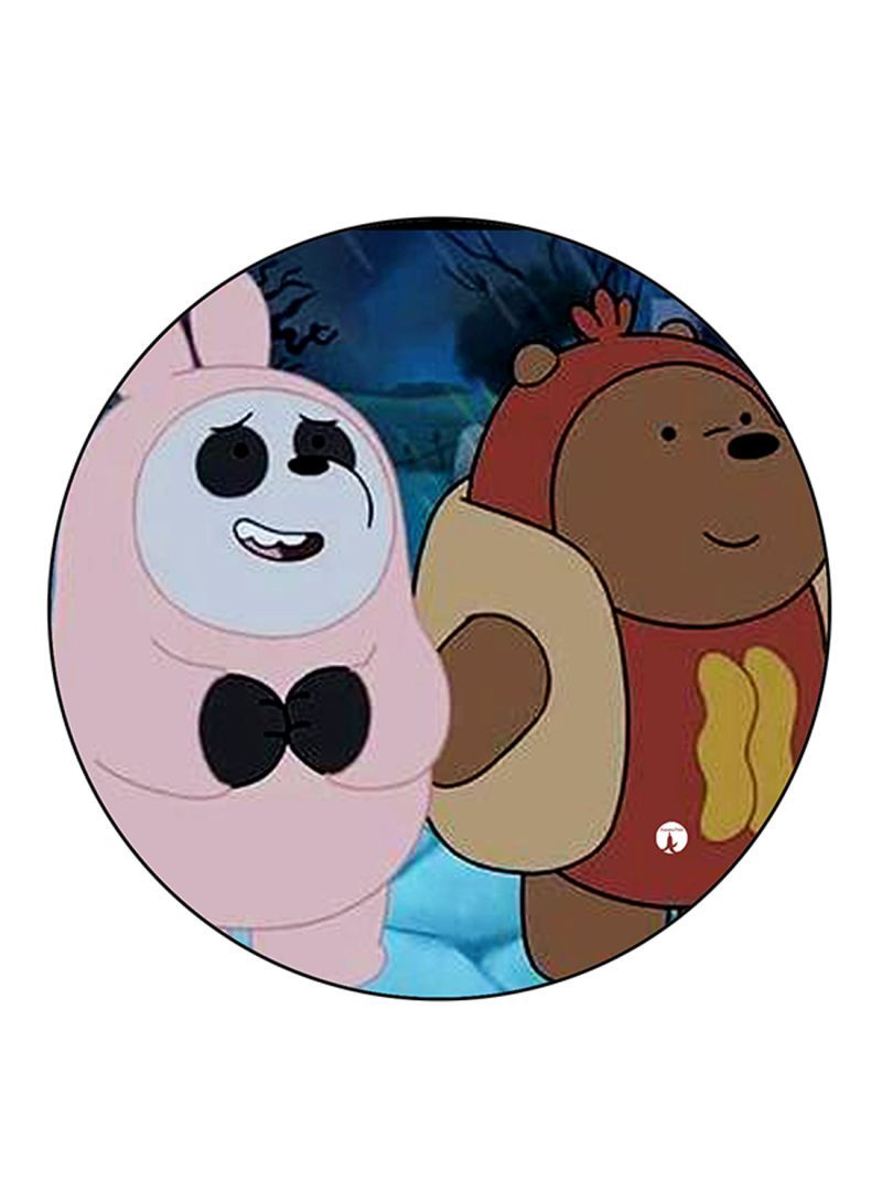 We Bare Bears Printed Mouse Pad Round  Multicolour