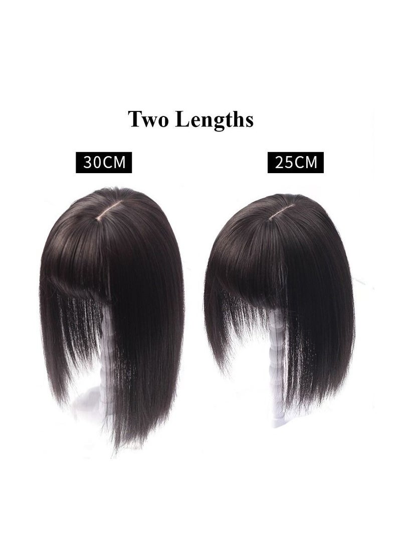 إستيل غطاء الشعر مع الانفجارات الجوية للسيدة مع غطاء قطعة شعر من الألياف المقاومة للحرارة شعر أكثر بياضًا لزيادة حجم الشعر بشكل طبيعي وبني أسود - Image 2