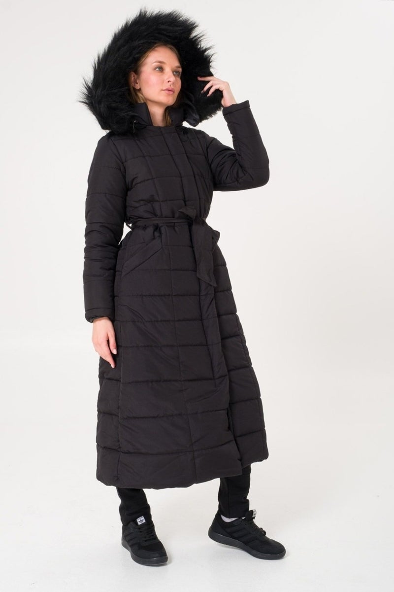 Barbora Daily Winter Full Length Women's Puffer Coat BT180BLACK3  - Image 1