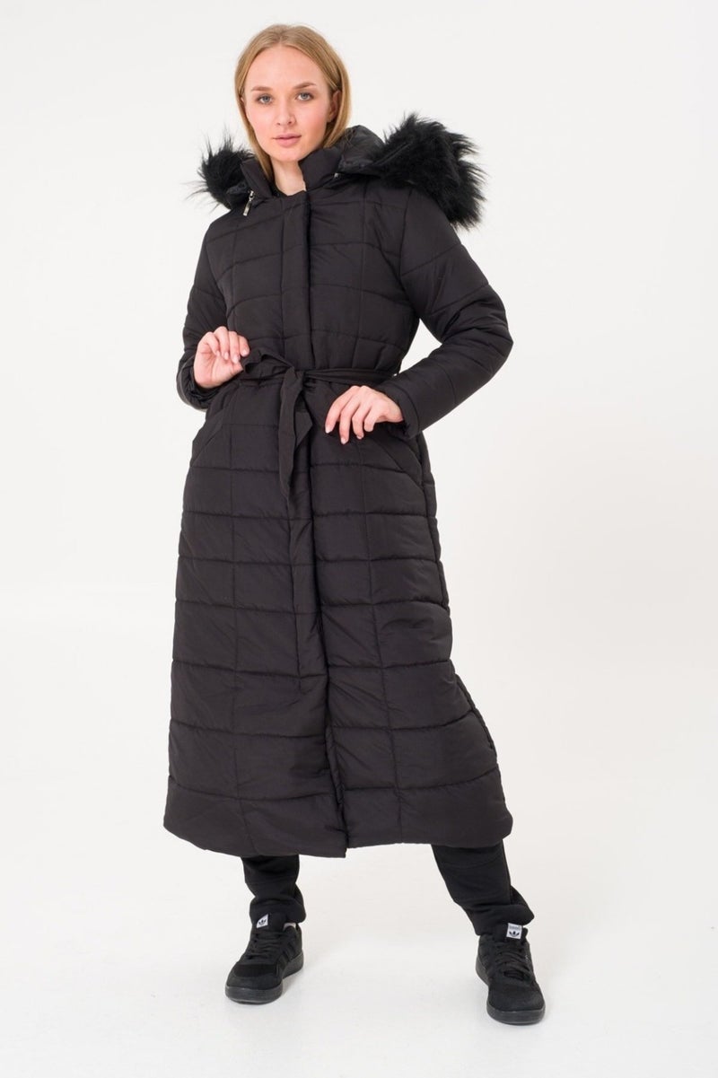 Barbora Daily Winter Full Length Women's Puffer Coat BT180BLACK3  - Image 4