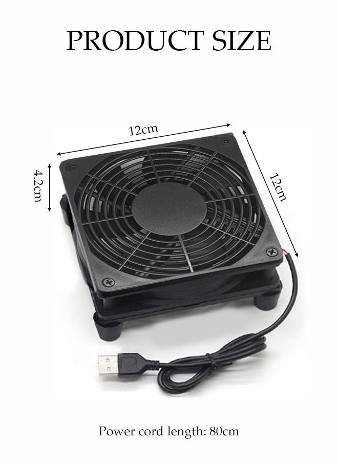 DUNISO Usb Cooling Fan, Radiator Base, Industrial Control Host Power Distribution Cabinet Bracket, Suitable For Router Rack Diy Audio And Video Network Cabinet Server Cooling Engineering And Equipment Workstation Mining Machine Laptop Cooling Fan Bracket (Single Fan)  - Image 2