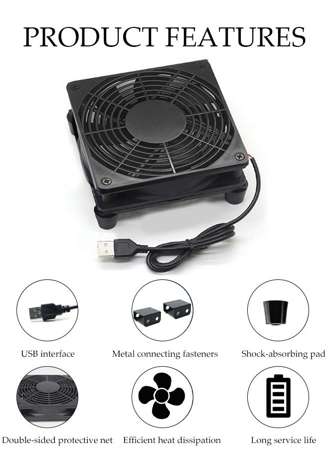 DUNISO Usb Cooling Fan, Radiator Base, Industrial Control Host Power Distribution Cabinet Bracket, Suitable For Router Rack Diy Audio And Video Network Cabinet Server Cooling Engineering And Equipment Workstation Mining Machine Laptop Cooling Fan Bracket (Single Fan)  - Image 5