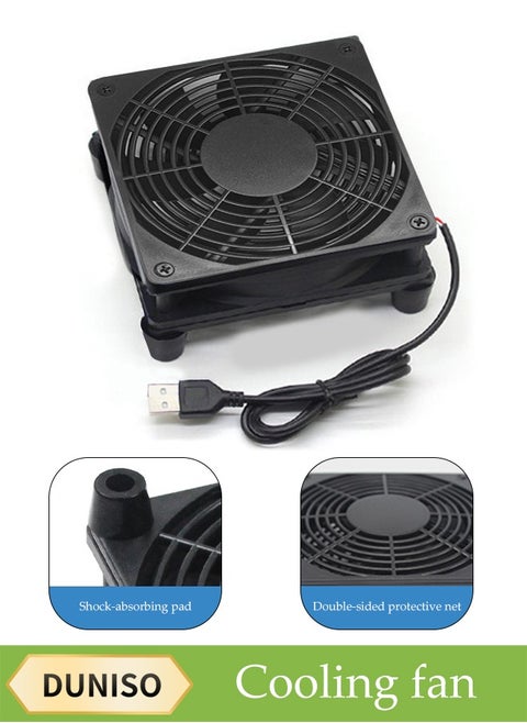 Usb Cooling Fan, Radiator Base, Industrial Control Host Power Distribution Cabinet Bracket, Suitable For Router Rack Diy Audio And Video Network Cabinet Server Cooling Engineering And Equipment Workstation Mining Machine Laptop Cooling Fan Bracket (Single Fan)
