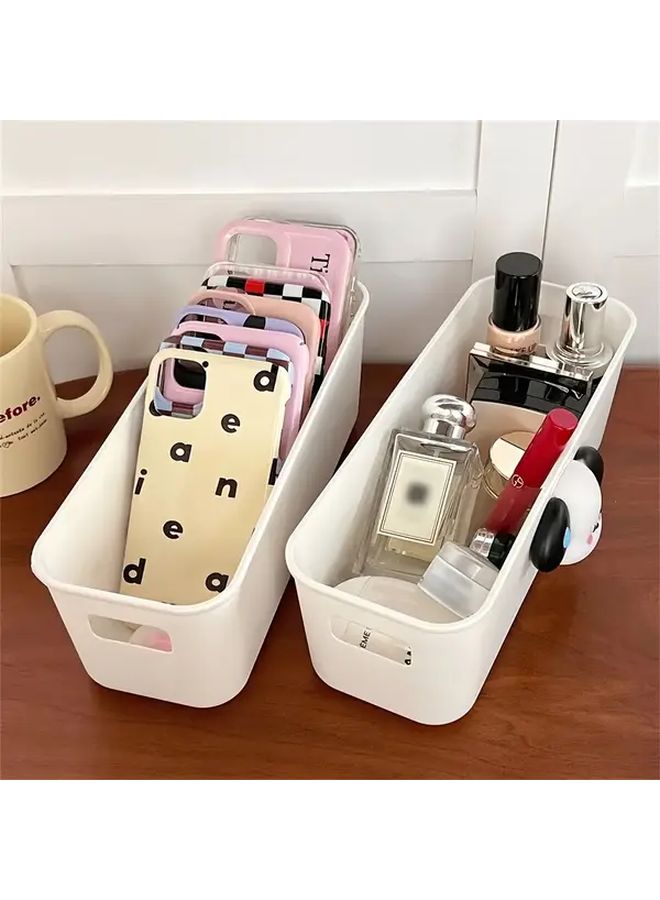 4 Piece White Plastic Storage Box Set Multifunctional Home Organizer For Makeup Tools - Image 3