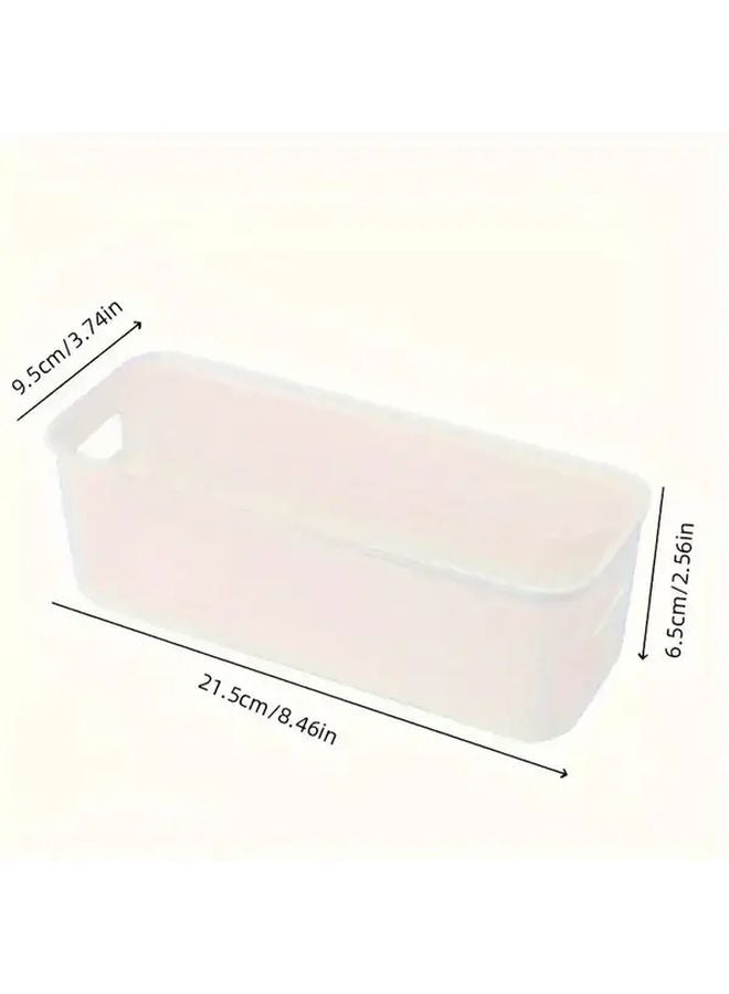 4 Piece White Plastic Storage Box Set Multifunctional Home Organizer For Makeup Tools - Image 4