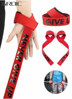 GROIC Lifting Wrist Straps for Weightlifting Anti Slip Gel Grip Straps Hard Pull Wrist Lifting Straps Grips Power Band for Weightlifting, Powerlifting, Strength Training Deadlift Straps  - Image 1
