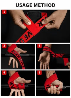 GROIC Lifting Wrist Straps for Weightlifting Anti Slip Gel Grip Straps Hard Pull Wrist Lifting Straps Grips Power Band for Weightlifting, Powerlifting, Strength Training Deadlift Straps  - Image 4