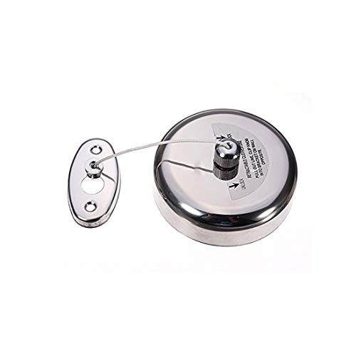 Alexvyan 3M Stainless Steel Retractable Cloth Line Adjustable Lockable Hanging Washing Line- Max Length 9 Feet Nylon Thread-Polished Chrome Finish, Round Style, Silver - Image 2