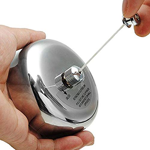 Alexvyan 3M Stainless Steel Retractable Cloth Line Adjustable Lockable Hanging Washing Line- Max Length 9 Feet Nylon Thread-Polished Chrome Finish, Round Style, Silver - Image 3