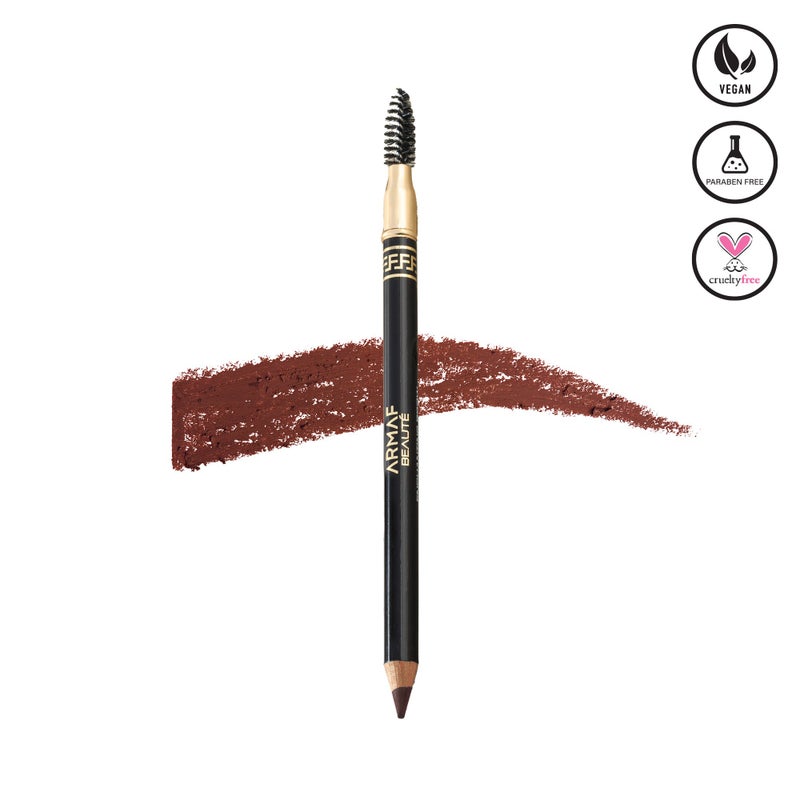 Armaf Beaute Enchanting Brow Eyebrow Pencil with Spoolie, Dark Brown Colour, Dual Sided Brow Pencils, Weightless, Long Lasting, Smudge Proof, Precise Fine Tip, Easy Application, Defined Eyebrow Makeup - Image 1