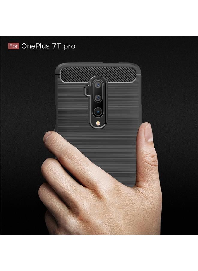 S-TOP Case For Oneplus 7T Pro Brushed Texture Carbon Fiber TPU Case - Image 5