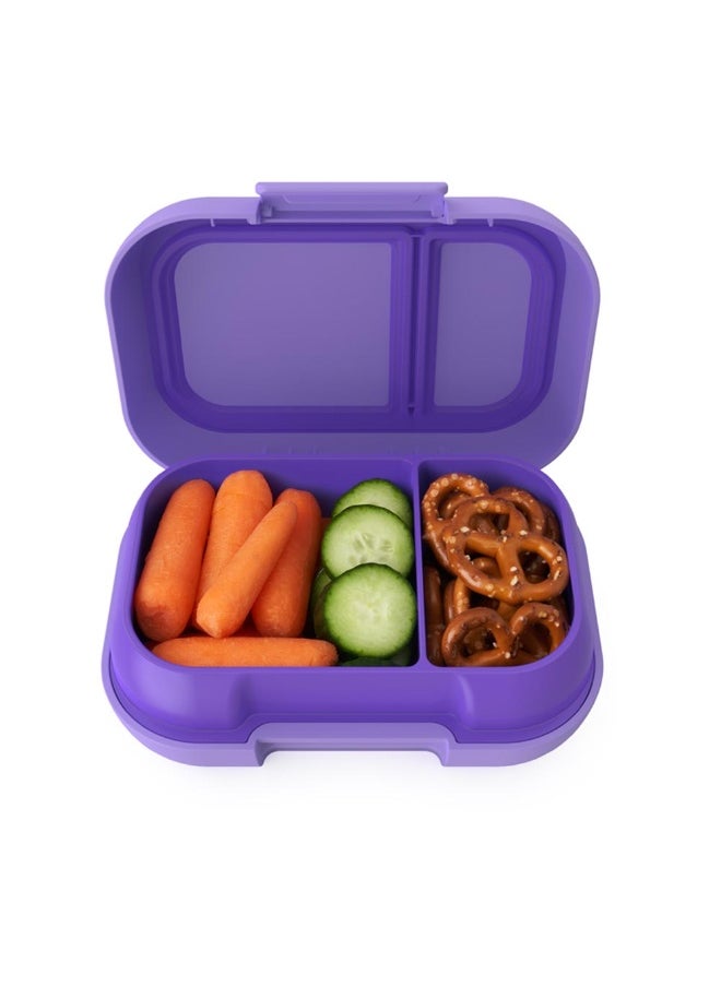Bentgo Kids Snack 2 Compartment Leak Proof Bento - Style Food Storage For Snacks And Small Meals, Easy - Open Latch, Dishwasher Safe , And Bpa - Freeideal For Ages 3+ (Purple)  - Image 2