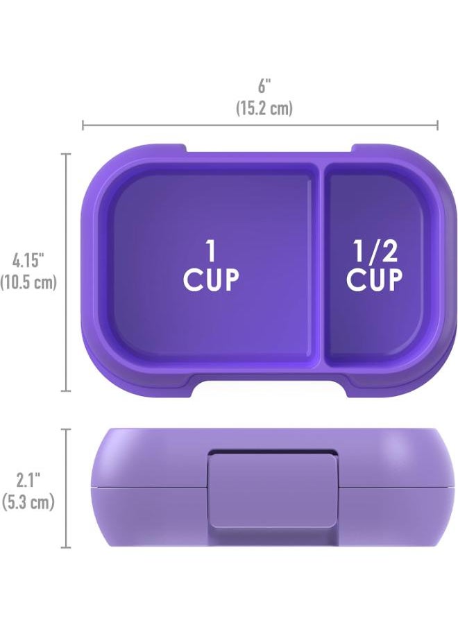Bentgo Kids Snack 2 Compartment Leak Proof Bento - Style Food Storage For Snacks And Small Meals, Easy - Open Latch, Dishwasher Safe , And Bpa - Freeideal For Ages 3+ (Purple)  - Image 4