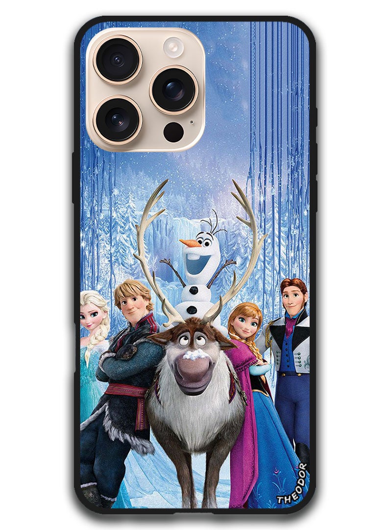 Theodor Protective Case Anti Scratch Shock Proof Bumper Cover For iPhone 16 Pro Max (6.9)-inch Anna Elsa Ice - Image 1
