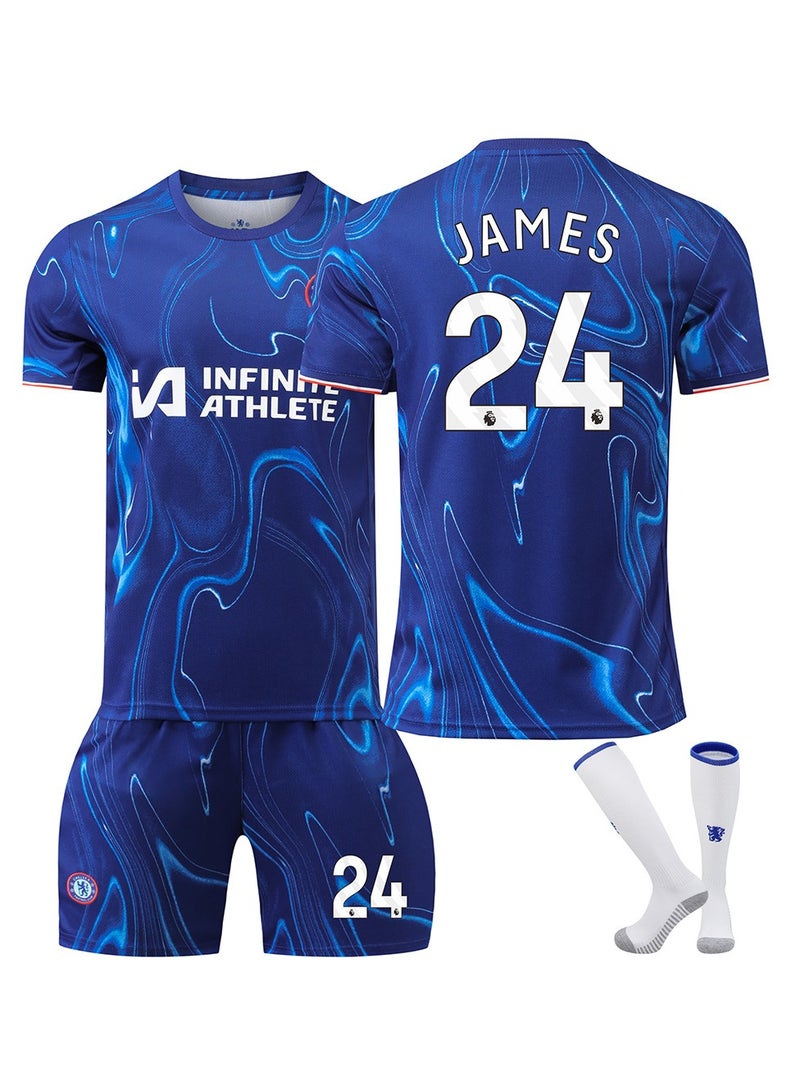 Chelsea 24-25 Home Football Kits JAMES #24 Fans Football Jersey/Shorts Socks Gift Set Youth Sizes and Adult - Image 1