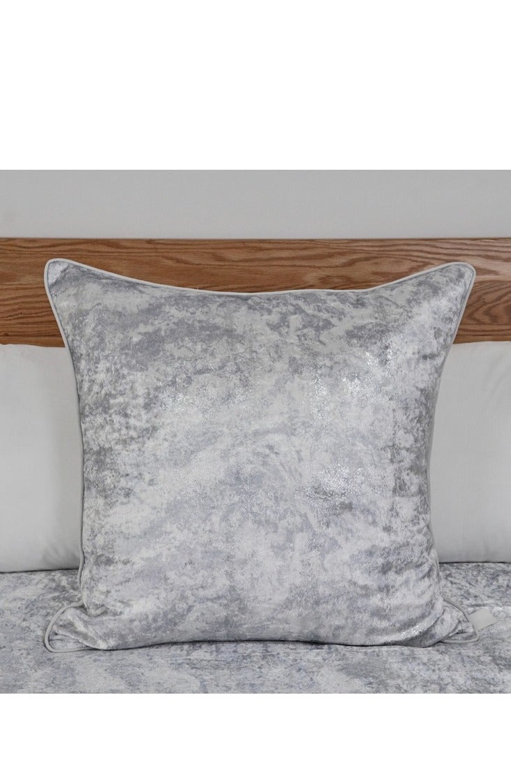 السرعوف الذهبية وسادة شام يورو شام من رقائق الفويل الفضية من GOLD MANTIS مقاس 66 × 66 سم - وسادة رمي من جلد الغزال مزخرفة مع حشوة، قماش ناعم لامع، وسادة مربعة لامعة للأريكة والسرير وغرفة المعيشة - Image 2