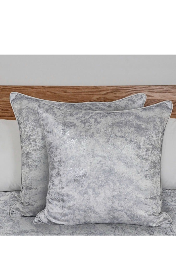 السرعوف الذهبية وسادة شام يورو شام من رقائق الفويل الفضية من GOLD MANTIS مقاس 66 × 66 سم - وسادة رمي من جلد الغزال مزخرفة مع حشوة، قماش ناعم لامع، وسادة مربعة لامعة للأريكة والسرير وغرفة المعيشة - Image 3