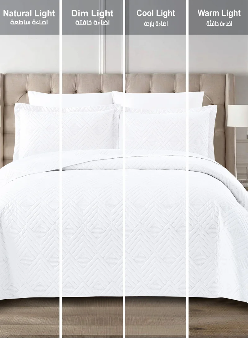 Donetella Bedspread Coverlet Set 6-Pcs King Size Bed Fits(200 X 200 Cm) Soft Luxurious Solid Compressed Comforter With Fitted Sheet Pillow Sham And Pillowcases,