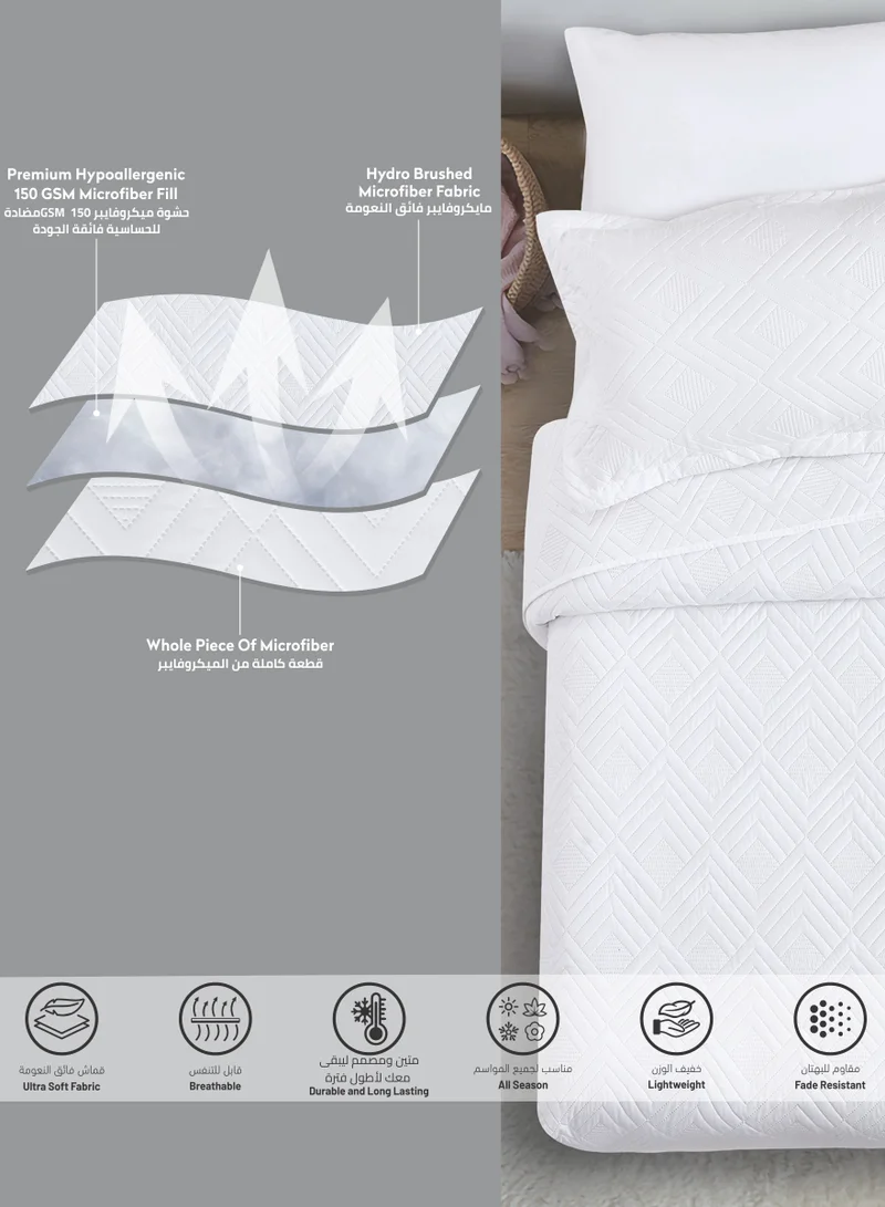Donetella Bedspread Coverlet Set 6-Pcs King Size Bed Fits(200 X 200 Cm) Soft Luxurious Solid Compressed Comforter With Fitted Sheet Pillow Sham And Pillowcases,