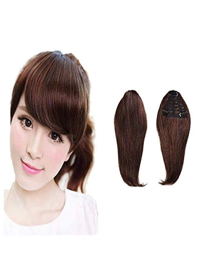 Paradise - Synthetic Uncut Front Hair Extensions With Clips Hair Bang Fringe For Women And Girls (Dark Brown) - Image 1