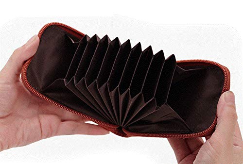 BAKUN Premium Leather Slim Zipper Business/Credit Card Wallet Case Holder with Clear Photo Slot, Security Travel Wallet(Black) - Image 5
