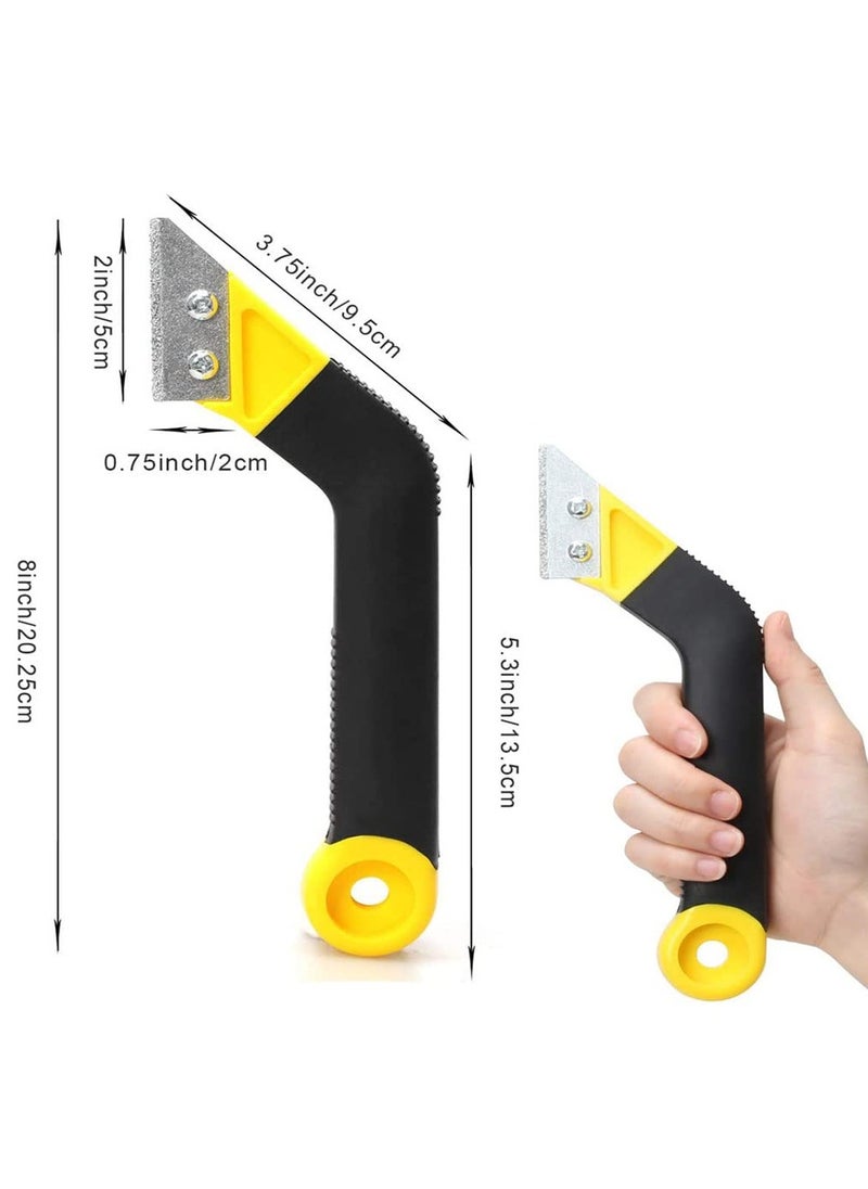 sokany - 8 PCS Grout Remover Tool set, Grout Saw, Angled Grout Scraping Rake Tool with 6 Pieces Extra Blades Replacement for Tile Cleaning (Yellow/Orange/Black) - Image 1