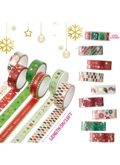 Mtlee 24 Rolls Christmas Washi Tape Gold Foil Decorative Washi Tape 15 Mm Wide Christmas Masking Tape For Holiday Decorations Scrapbooking Journal Supplies Arts Crafts (Classic Style)  - Image 2