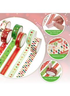 Mtlee 24 Rolls Christmas Washi Tape Gold Foil Decorative Washi Tape 15 Mm Wide Christmas Masking Tape For Holiday Decorations Scrapbooking Journal Supplies Arts Crafts (Classic Style)  - Image 5