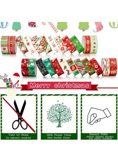 Mtlee 24 Rolls Christmas Washi Tape Gold Foil Decorative Washi Tape 15 Mm Wide Christmas Masking Tape For Holiday Decorations Scrapbooking Journal Supplies Arts Crafts (Classic Style)  - Image 4